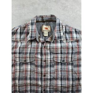 Dakota Grizzly Shirt Mens Large Snap Plaid Button Down Long Sleeve Western Rodeo